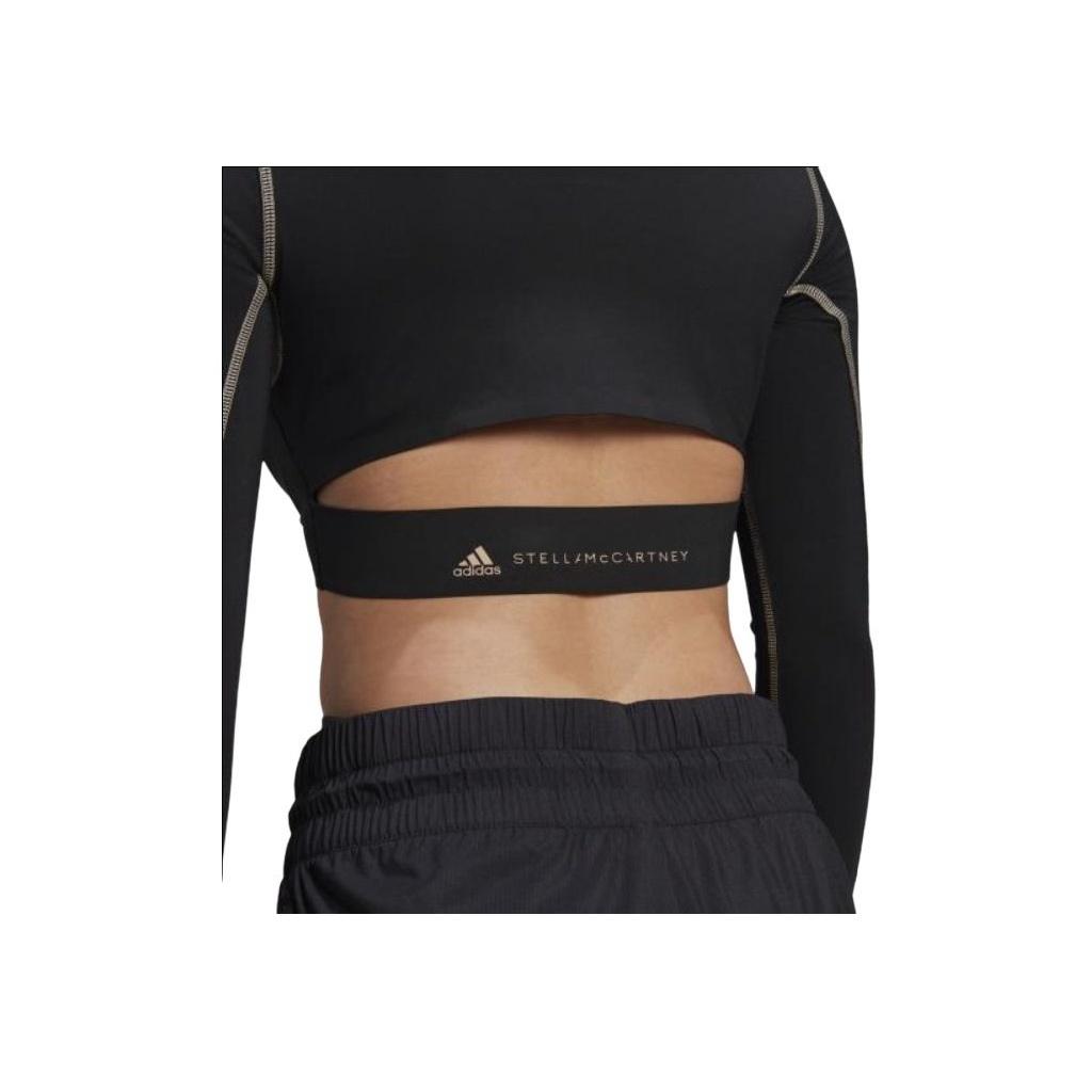 Adidas Stella McCartney Comfortable Long Sleeve Cropped Top Women tops Black GL4148