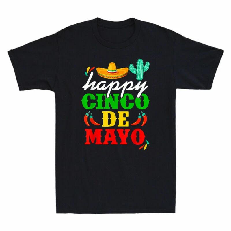 Happy 5 De Mayo Cinco de Mayo Viva Mexico 5 De Mayo Funny Men s Black T-Shirt M