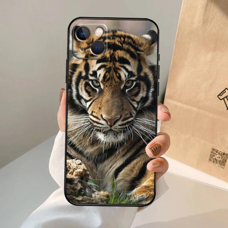 Animal Tiger Phone Case For iPhone 17 Air 16 15 14 13 12 11 Pro Max 12 13 mini 15 16 Plus 16e Cover Coque
