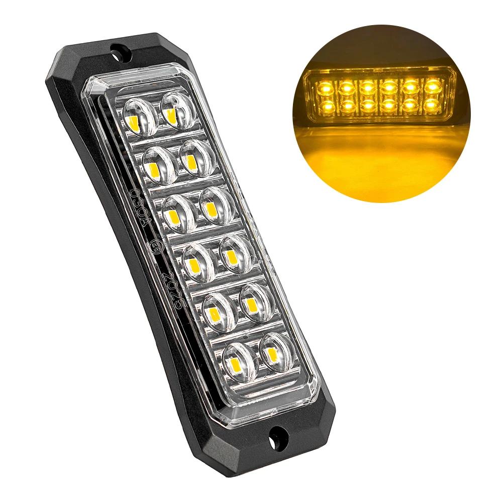 4/8/12 LED Truck LED Side Marker Light Strobe Flash Warning Light 12-24V Waterproof Lens Light for Trucks & Trailers