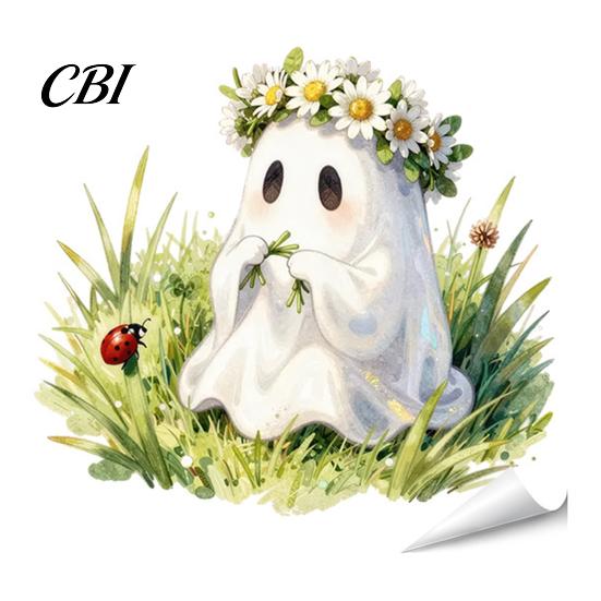 Flexible Cuttable Wall Decals Halloween Ghost Flower/Ghost/Spider Web Window Stickers, Waterproof PVC Static Clings, Holiday Party Supplies Removable