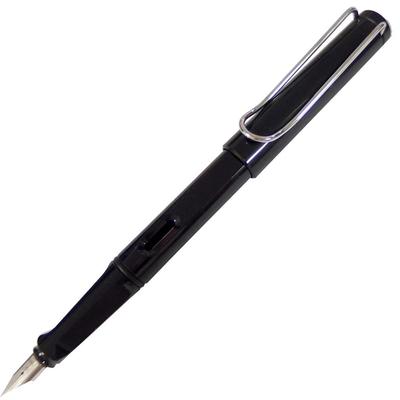 Lamy Safari Fountain Pen Shiny Black L19BK Nib Size F (Fine) Cartridge/Converter Compatible Black