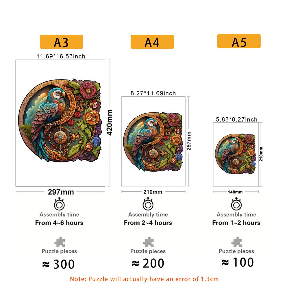 Non-Toxic Animal Wooden Puzzle For Adults Children A3 A4 A5 3D Wood Diy Crafts Shaped Christmas Gift Wooden Jigsaw Puzzle Gifts New