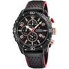 Montre homme - FESTINA - Festina chrono cuir noir et rouge - Quartz - Analogique - Sport