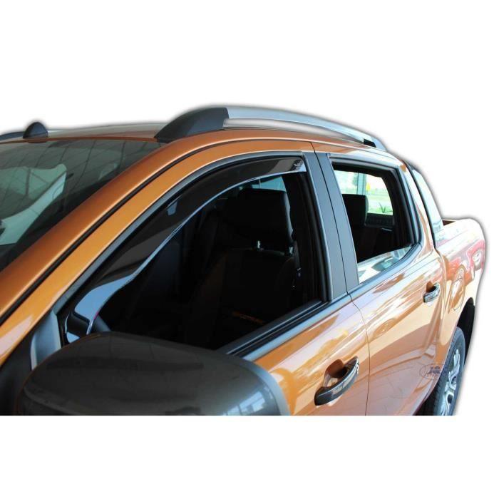 Déflecteurs D'air - J&J AUTOMOTIVE - Ford Ranger T6 - Fumé - Acrylique Renforcé - Installation Facile