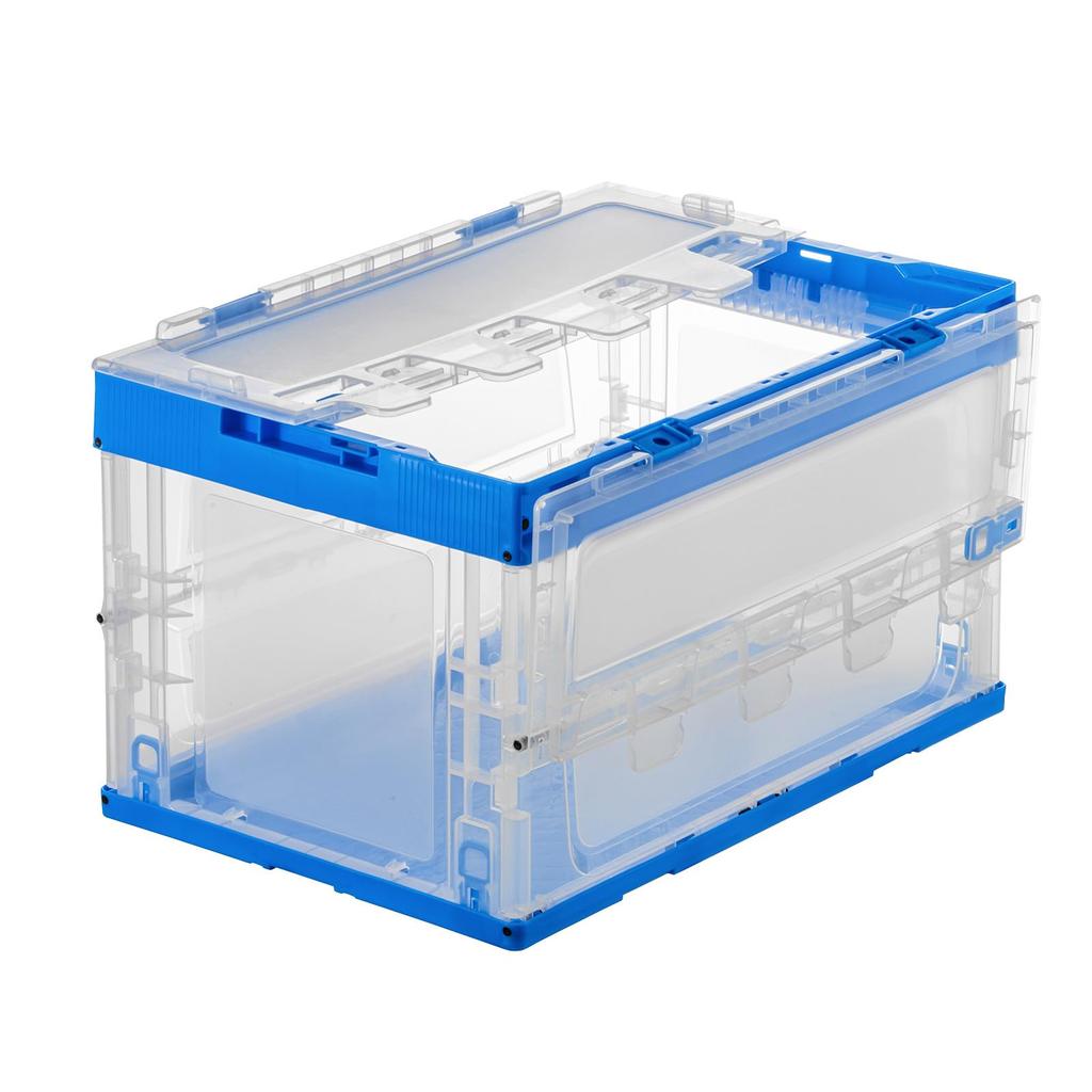 Sanwa Supply Foldable 50 Liters with Container, Lid, Clear, CNT-CV50CL