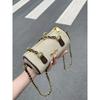 Premium Handbag designed for Women's High-end Classic Niche Diamond Chain Cylinder Bag Beige Brown Color-block Crossbody Bag