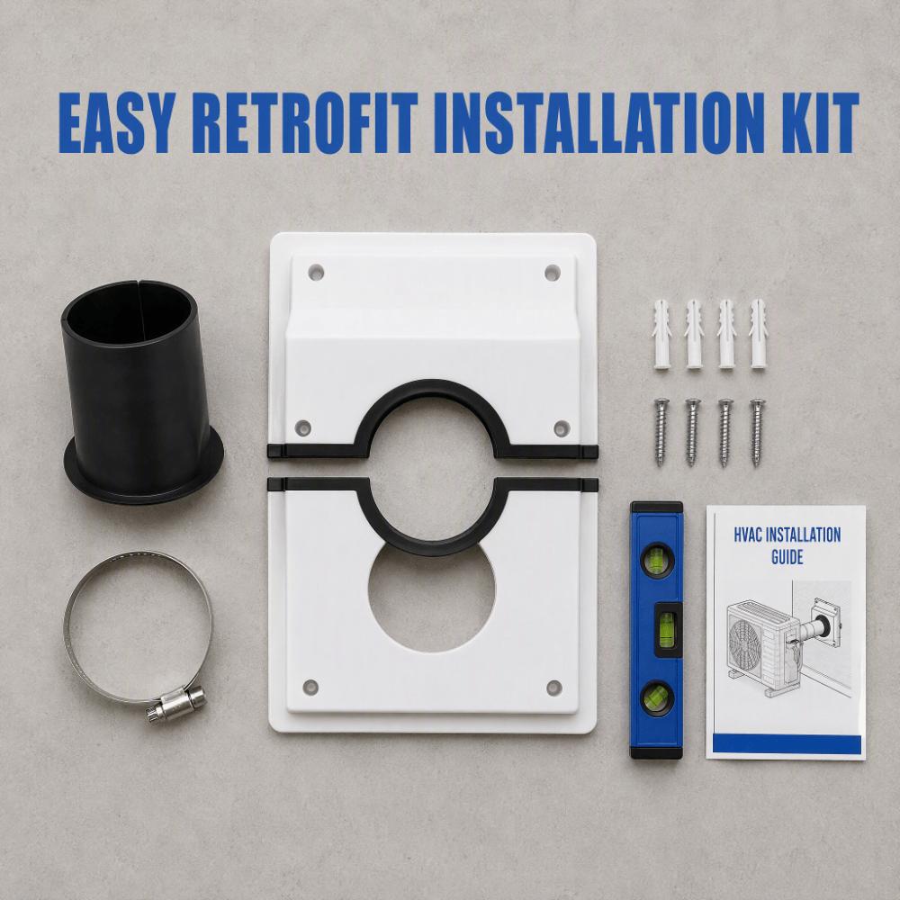 Plastic Wall Penetration Cover Kit Wall Mounted Line Set Cover  For Indoor Outdoor Air Conditioner