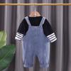 Fashionable Toddler Overalls 2-Piece Outfit for 1-Year-Old Boys, Perfect for Autumn and Spring