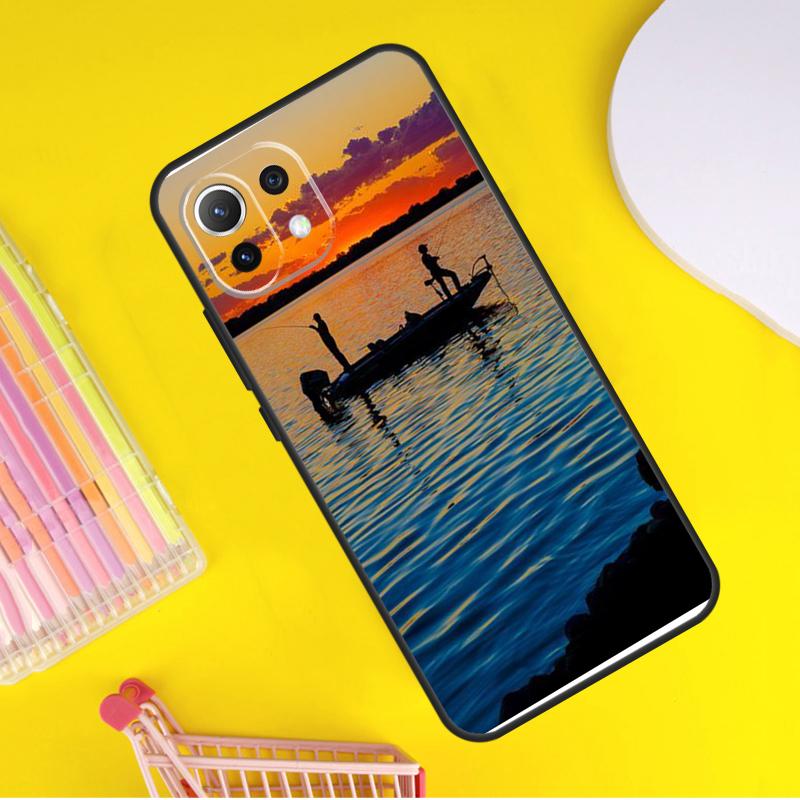 Bass Fishing Lake Sunset Fisherman Cover For Xiaomi 14T Pro 11T 12T 13T 13 14 Ultra POCO X7 Pro X3 X5 F3 F5 F6 M6 X6 Pro Case
