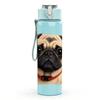 1 PZ Carlino Viso Rugoso Primo Piano 750ml Plastica Colorata Borraccia Sportiva Tappo Flip-Top Anti-Perdita Adatta per Sport Ufficio Uso Domestico