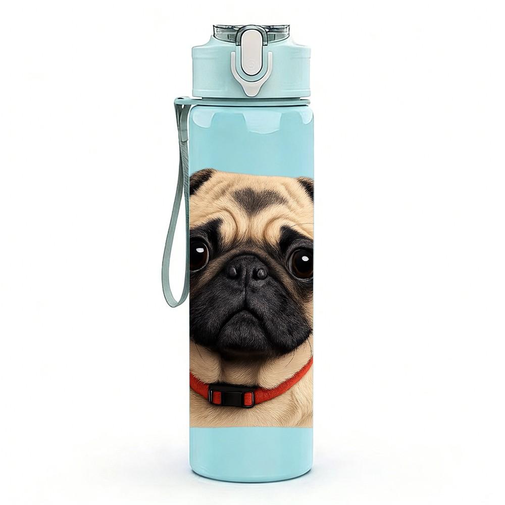 1 PZ Carlino Viso Rugoso Primo Piano 750ml Plastica Colorata Borraccia Sportiva Tappo Flip-Top Anti-Perdita Adatta per Sport Ufficio Uso Domestico
