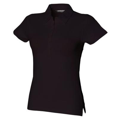 Camisa polo feminina/feminina em piquê stretch