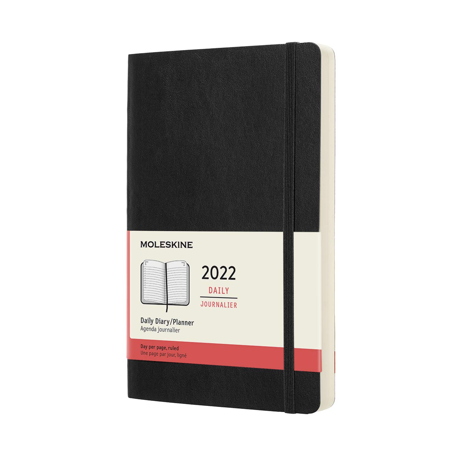 

Moleskine Notebook 2022 January Start 12 Months Daily Diary Soft Cover Large Size Black DSB12DC3Y22 чёрный