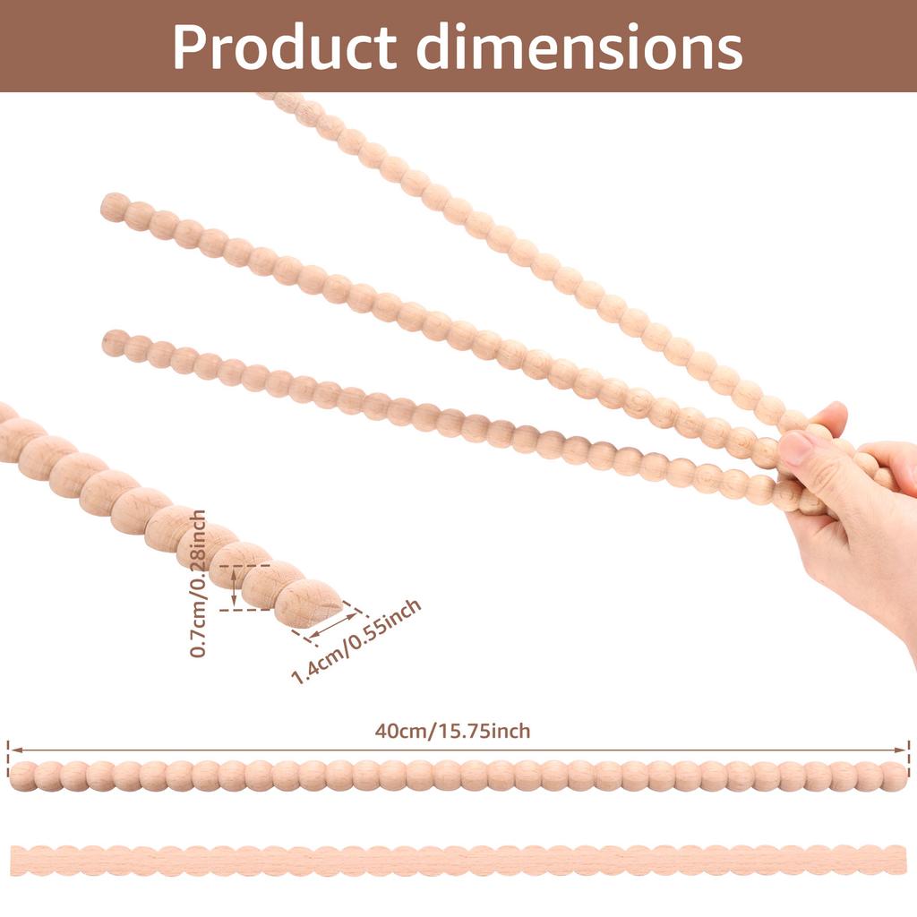 36Pcs Decorative Beaded Wood Trim Protect Edge Half Round Beaded Molding Cover Gap Half Bead Decorative Edge Trim for Home DIY