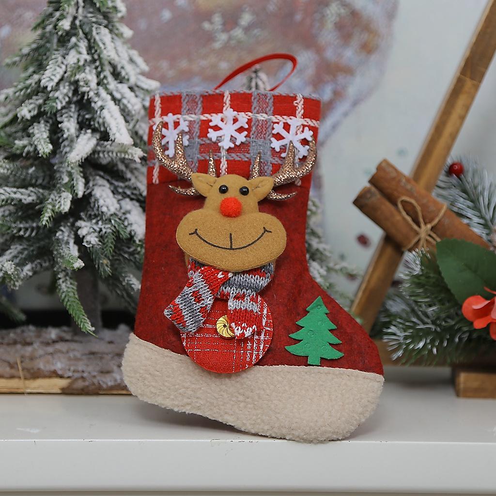 

Американский рождественский стиль декор мультяшный тканевый маленький носок в виде головы Санты StyleC