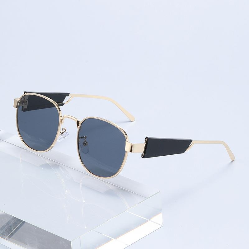 Latest Metal Vintage Square-framed Sunglasses For Trendy Male And Female Trendy Mirror-like Street Style 2424 Durable