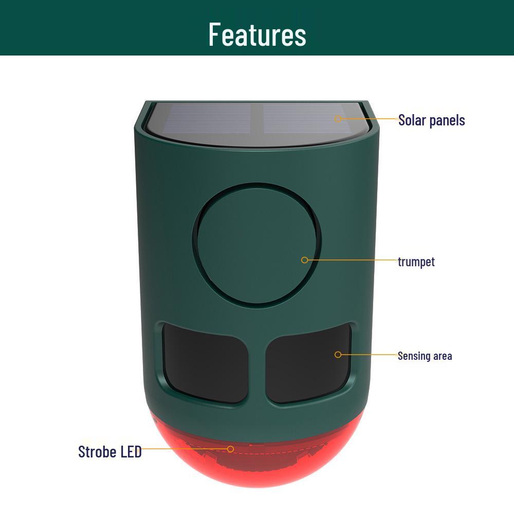 Solar-Powered Blind Spot Alarm & Ultrasonic Rodent Repeller with Infrared Sensor