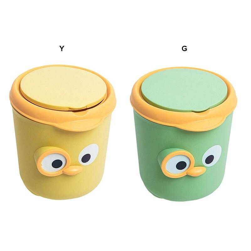 Poubelle de bureau mignonne de dessin animé petite poubelle avec couvercle poubelle de chambre poubelle boîte de rangement pour un espace de travail propre poubelle de table à domicile