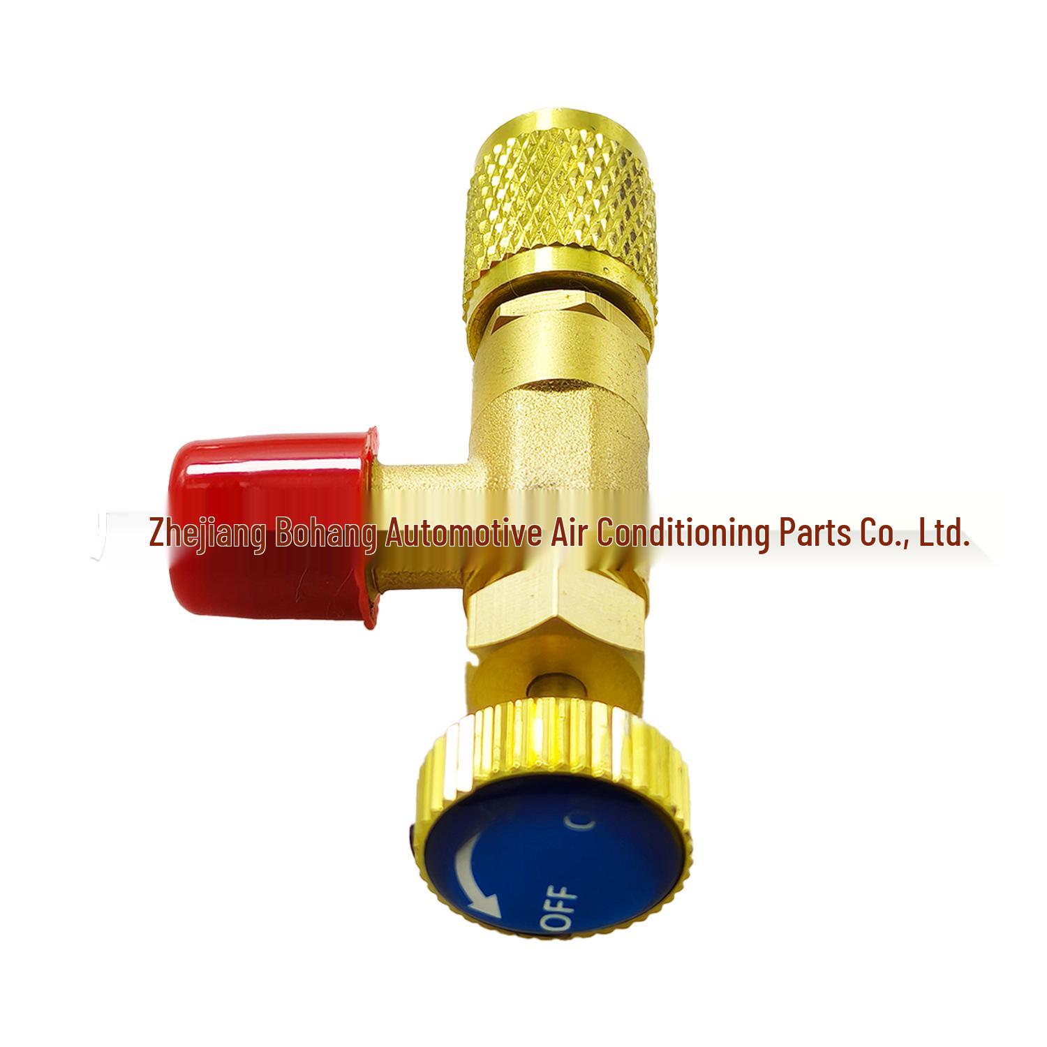 

Copper Threaded Air Conditioning Refrigerant Safety Valve with Golden Exhaust. синій