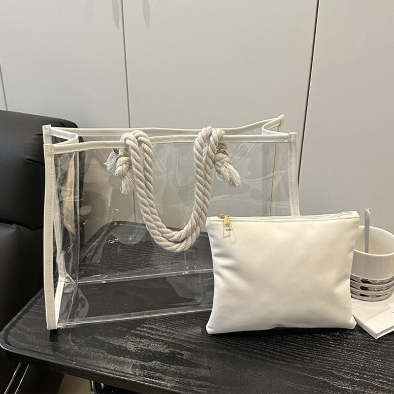 

2025 літо нова мода персоналізована прозора сумка пляжна сумка сумка-тоут повсякденна сумка-месенджер сумка великої місткості жінки білий