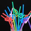 ZISIZ Individually Wrapped Artistic Long Drinking Straws