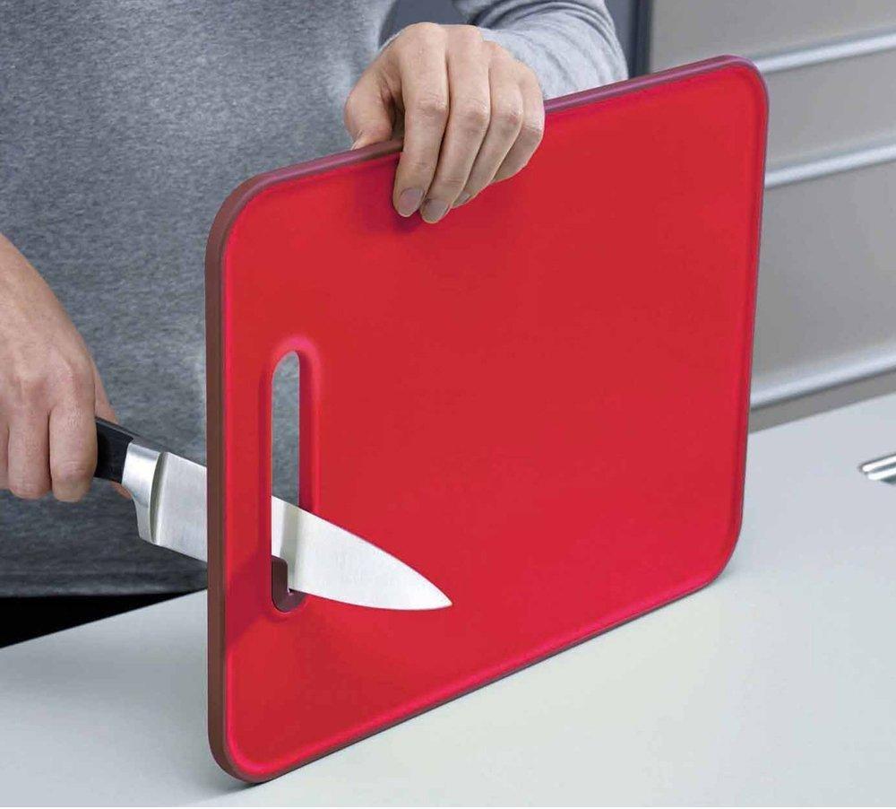 Joseph Joseph Schneidebrett mit Messerschärfer New Idea Serie S Größe Rot 601084 [Originalprodukt] Slice&Sharpen