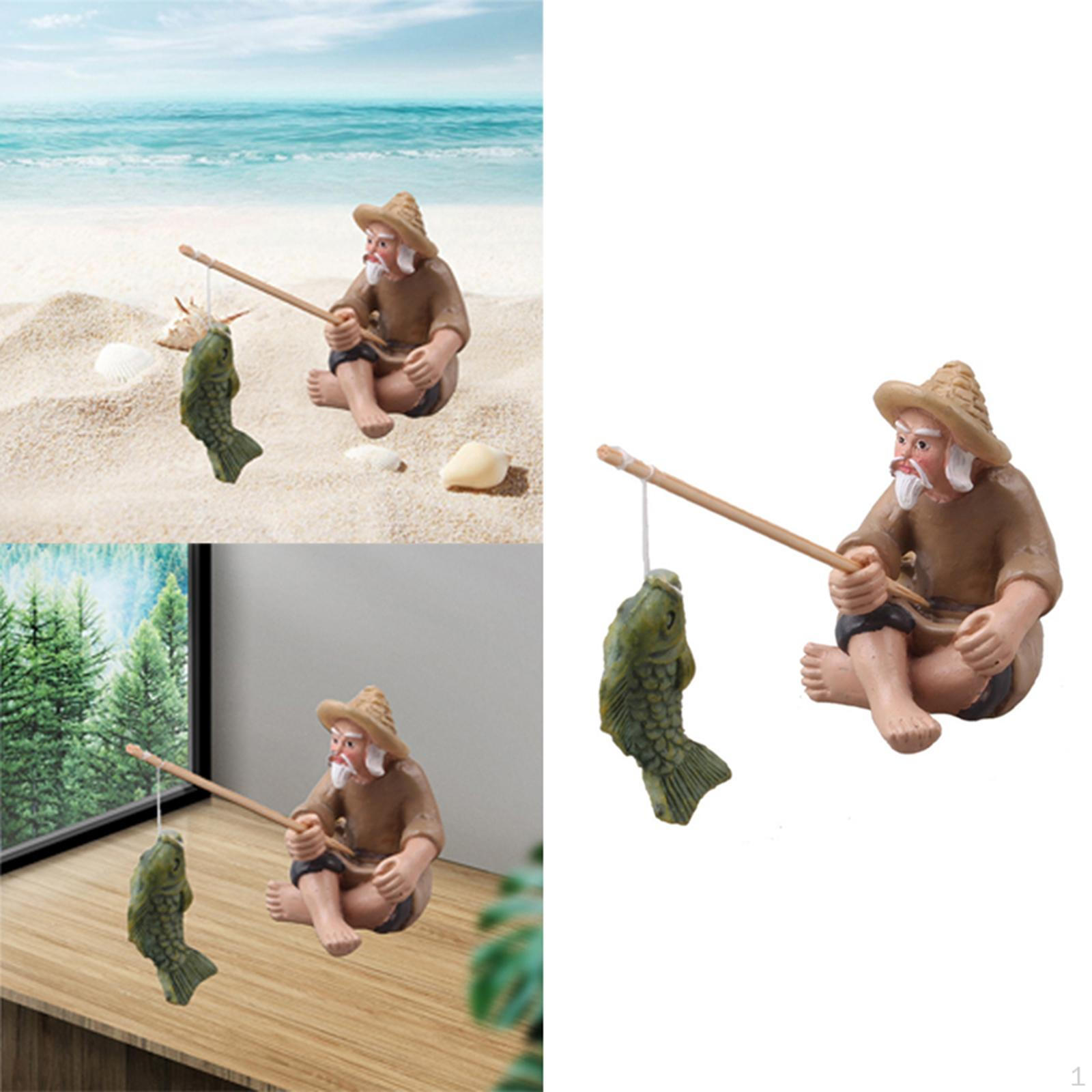 

Fisherman Figurines Bonsai Outdoor Indoor Desktop Decoration Fisherman S