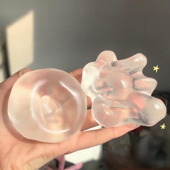 1/6 Peças Bola de Óleo de Coco Moldável para Apertar Alívio da Ansiedade Molde DIY Bola de Estresse Moldável Bola Transparente de Subida Lenta Elástica Brinquedo Sensorial Fidget