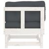 VidaXL Corner Sofa with Cushions White Solid Pine Wood, Garden Sofa, Outdoor Sofa, Patio Sofa, Sofa of 825423