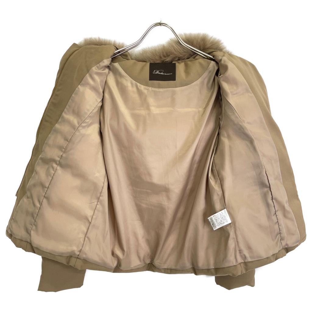 Droite Lautreamont Beige Fox Fur Duffle Short Down Jacket Jacket 2 beigeUsed