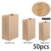 50pcs Not Oil Proof Kraft Paper Bag Square-bottom Convenience Bag New Food Packaging Bag  Vegetable