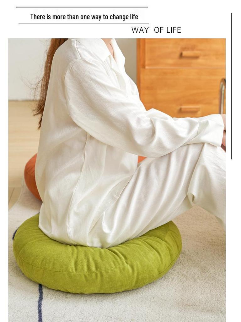 Thickened Chenille Round Tatami Seat Cushion for Living Room & Balcony