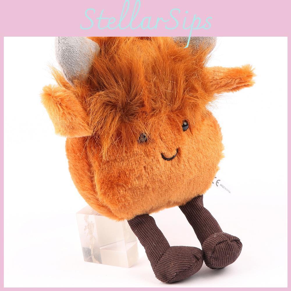Plush Cattle Highland Toy Cartoon Stuffed Animal Doll Decorations Gift Kids