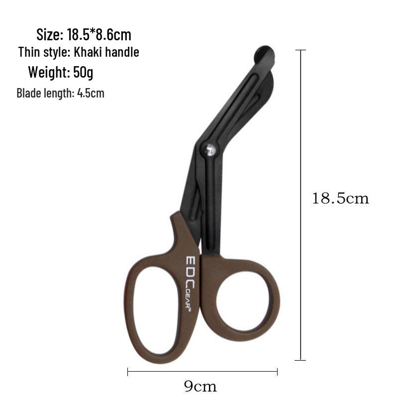 Stainless Steel Outdoor EDC Military-Grade Scissors: Bent Tip, Medical, Bandage, Tape & Cloth Cutting