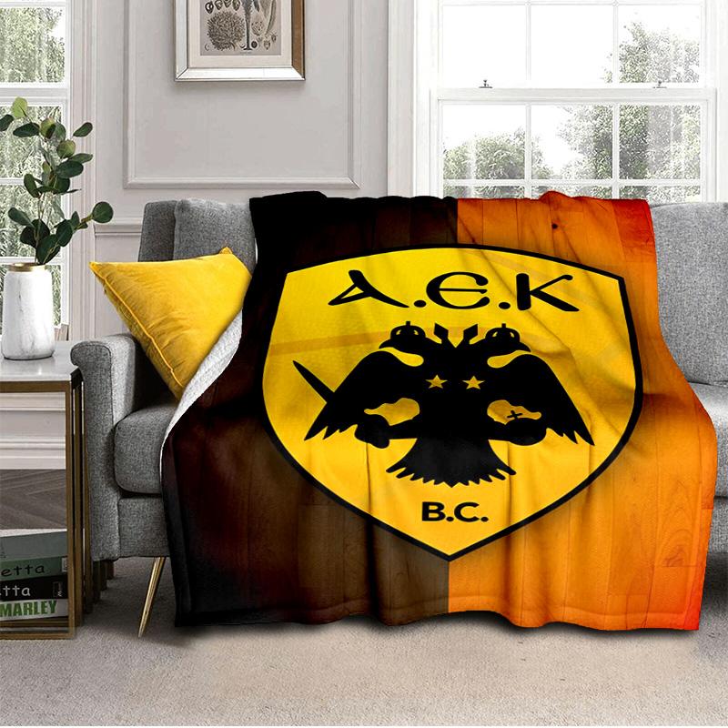 Coperta con Stemma Calcio Aek Adatta per Divani, Letti, Uffici e Campeggio - Regalo Perfetto per Halloween Natale
