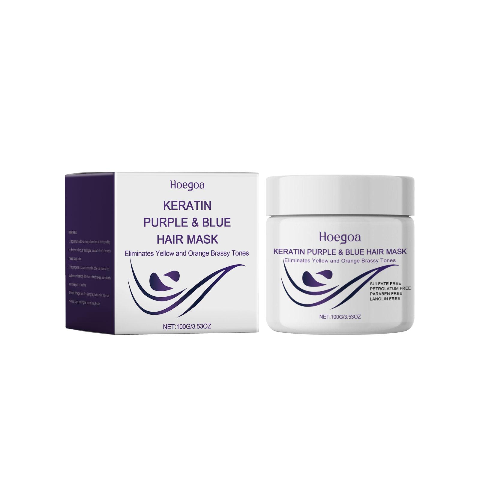 Hoegoa Keratin Purple Hair Mask – Nourishing, Moisturizing, and Protecting Hair – Gentle, Hydrating, Soft, Smooth, and Shiny