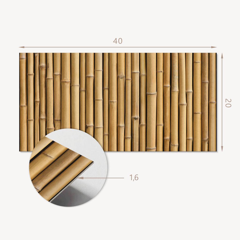 Zestaw Kafelków Pcv Z Wzorem Do Salonu Samoprzylepne Naturalna Tekstura Bambusa 10X40X20 Cm