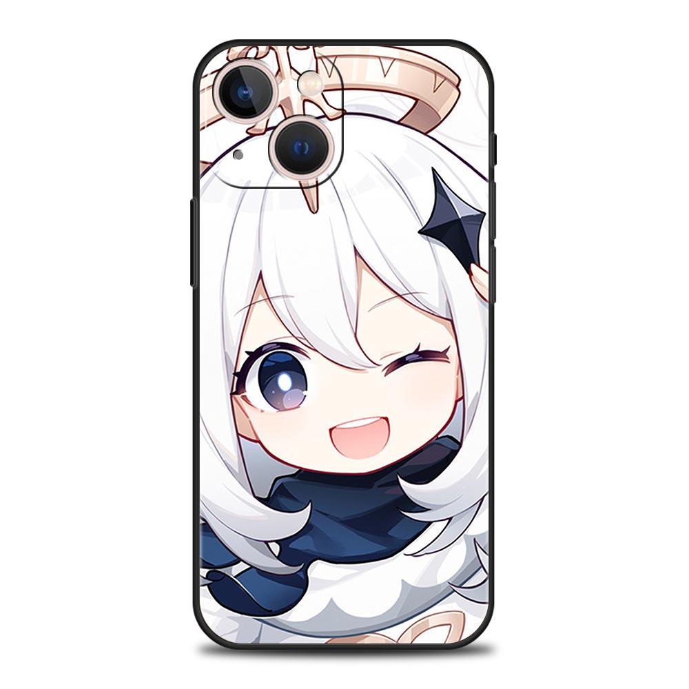Genshin Impact Game Luxury Phone Case For iPhone 13 15 14 12 11 Pro MAX XR X SE XS 7 8 Plus Silicone Black Protection Cover