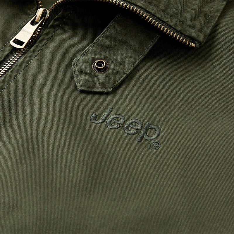 Jeep Men's Outdoor Casual Stand-Collar Washed Jacket