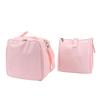 2 Pieces Insulated Lunch Bags PU PVC Waterproof Reusable Leakproof Large Capacity Lunch Handbag with Shoudler Strap Pink