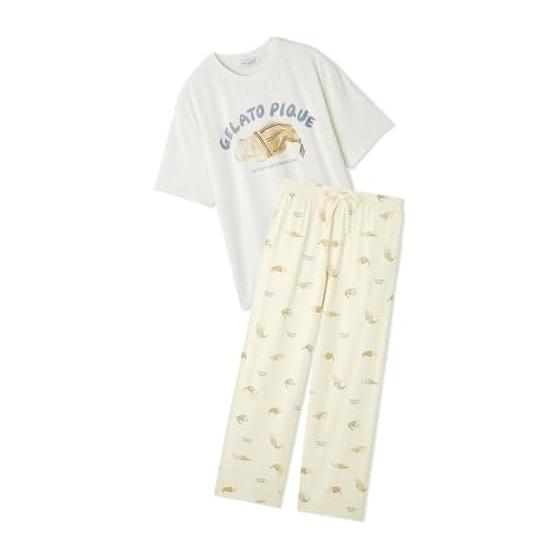gelato pique HOMMEsleeping cat one point T-shirt + allover pattern LPT set PMCT254993 Men s