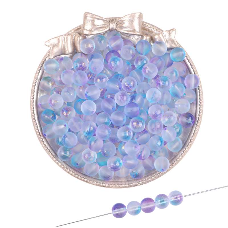 Gold Foil Effect Glass Crystal Beads 8mm Round Spacers for DIY Jewelry 50 Pcs Multi-Colors