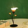 62KD Artistic Glass Floral Candelabra Iron Stable Table Decors Centerpieces Candlestick for Weddings Anniversaries Parties