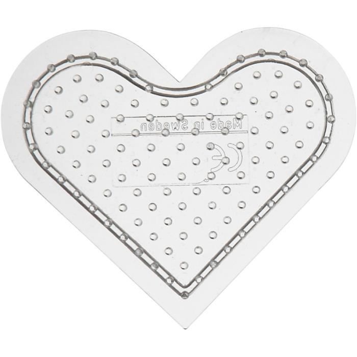 Transparent Plate for Ironing Beads Midi - Heart - 8 Cm - Accessory for Ironing Beads