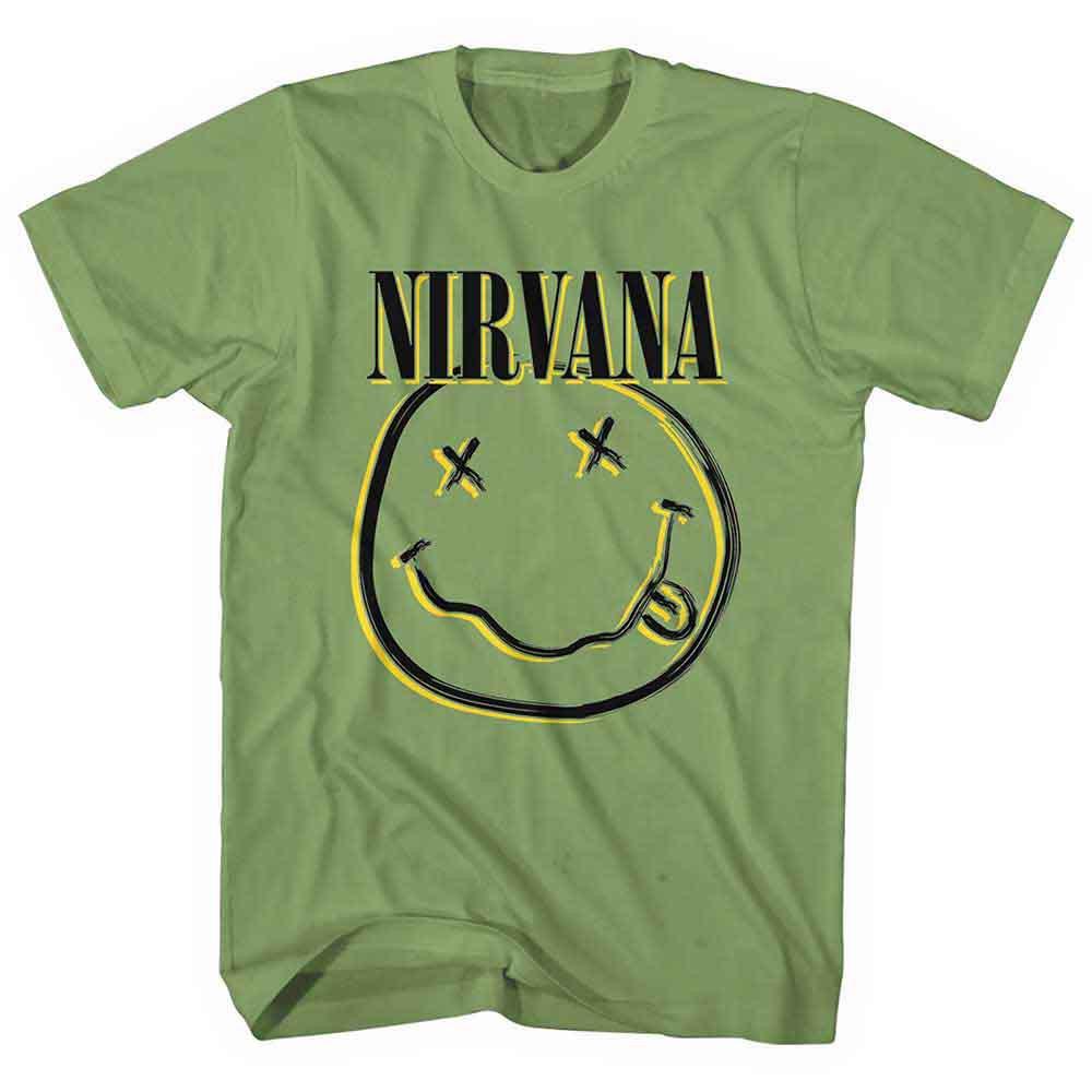 26 Nirvana Inverse Smile Green Official Tee T-Shirt Mens Unisex T-Shirt