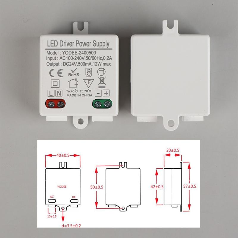1PC DC12V 24V Power Supply Constant Voltage Switching 3W 6W 12W Lighting LED Transformer 250 500mA 600 830mA 1.0mA Power Adapter