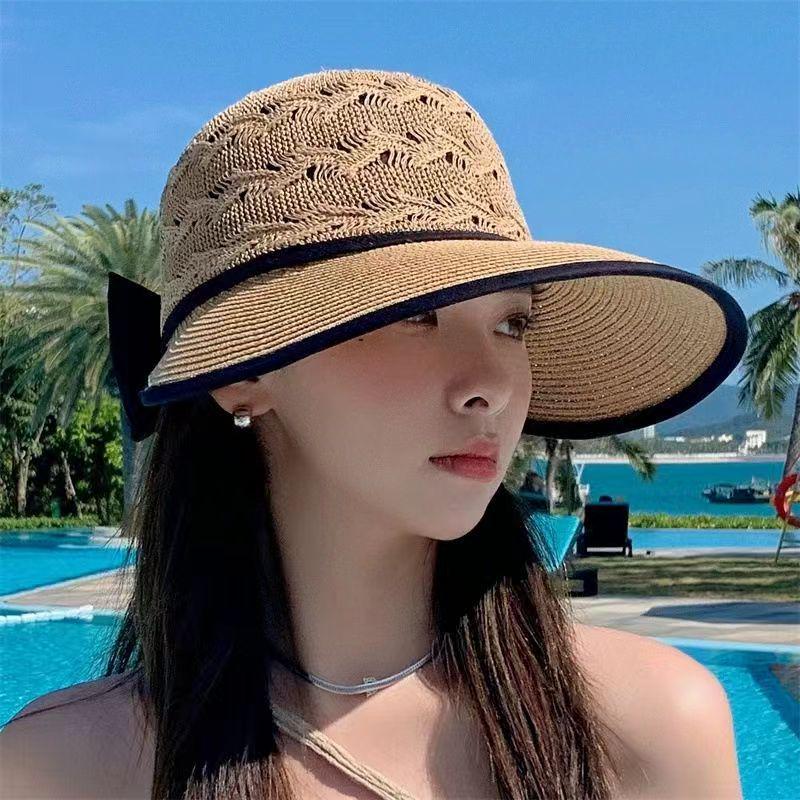 Korean Style Mesh Wide Brim Sun Hat: Women's Summer Beach & Travel Sun Protection Cap
