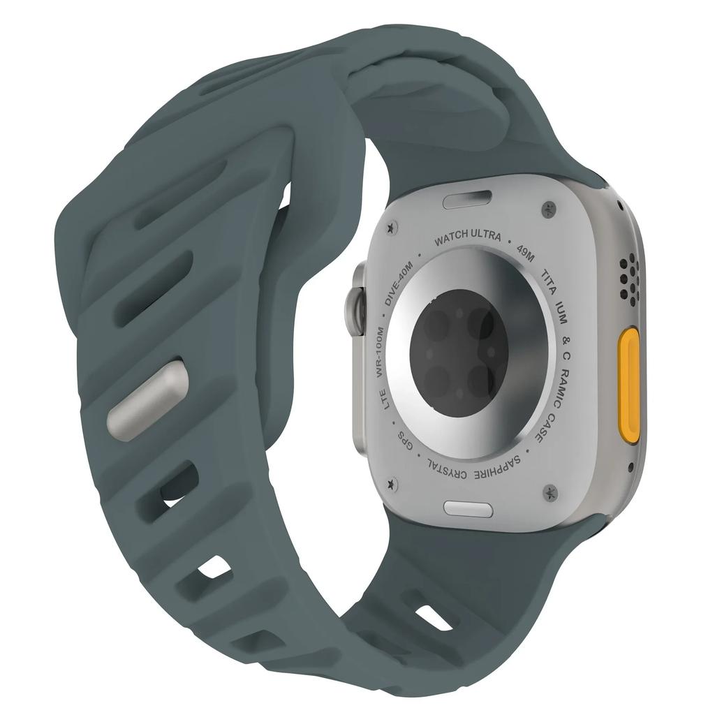 Silicone Bands For Apple Watch strap Ultra 2 49mm 45mm 44mm 40mm 41mm Sport Bracelet iwatch Series 10 46mm 9 8 7 6 5 4 3 SE