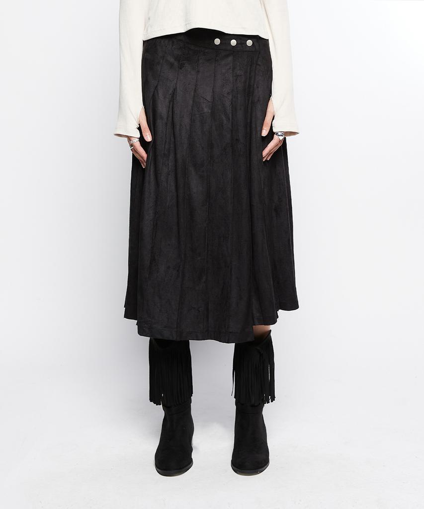 Latizen L7 Pleated Wrap Skirt(Black)